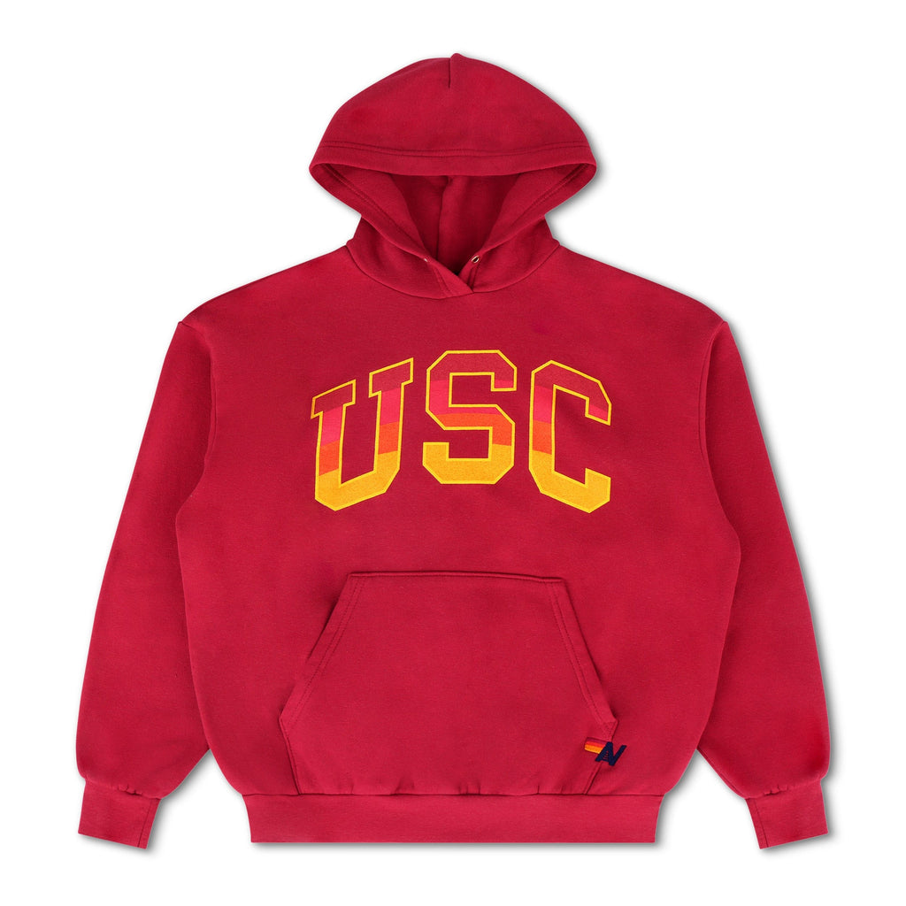UNIVERSITY OF SOUTHERN CALIFORNIA PULLOVER HOODIE RELAXED - CARDINAL