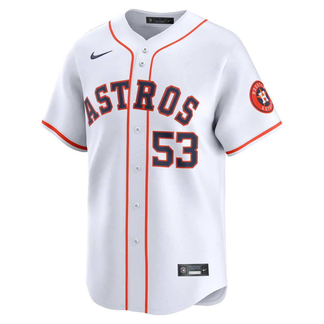 Houston Astros Cristian Javier Nike Home Limited Jersey - White