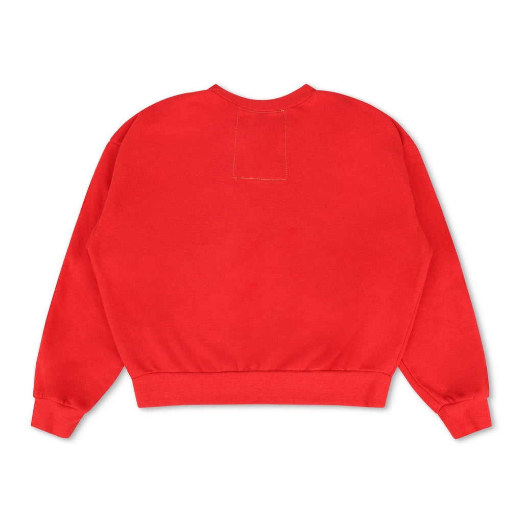 NEW ENGLAND PATRIOTS HELMET RELAXED CREW SWEATSHIRT - FLASH RED