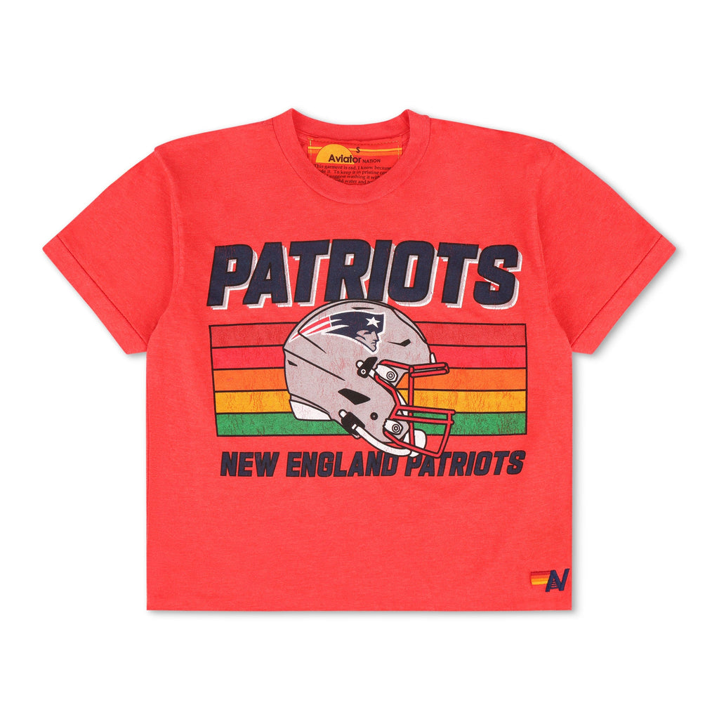 NEW ENGLAND PATRIOTS HELMET BOYFRIEND TEE - FLASH RED