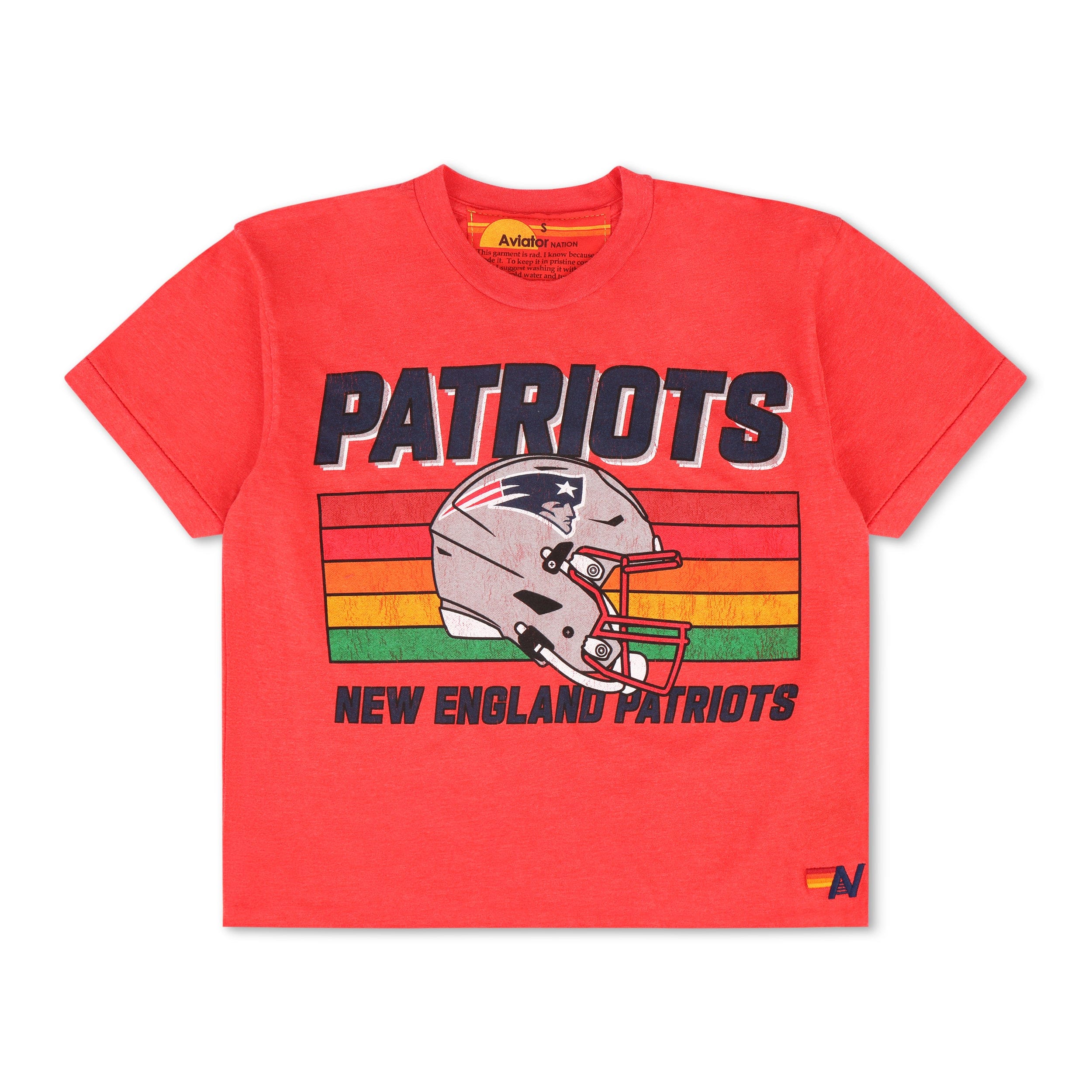 NEW ENGLAND PATRIOTS HELMET BOYFRIEND TEE - FLASH RED