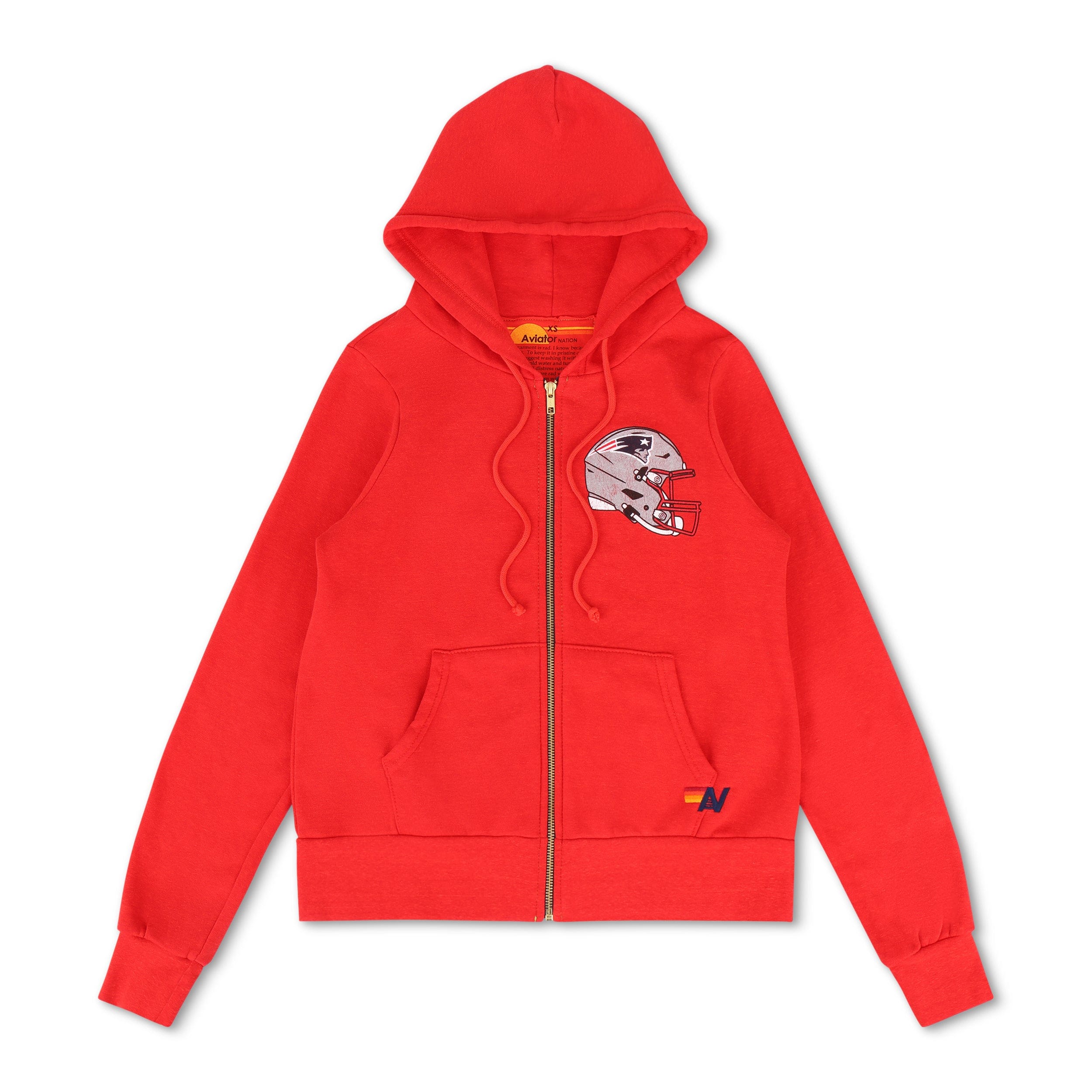 NEW ENGLAND PATRIOTS HELMET ZIP HOODIE - FLASH RED