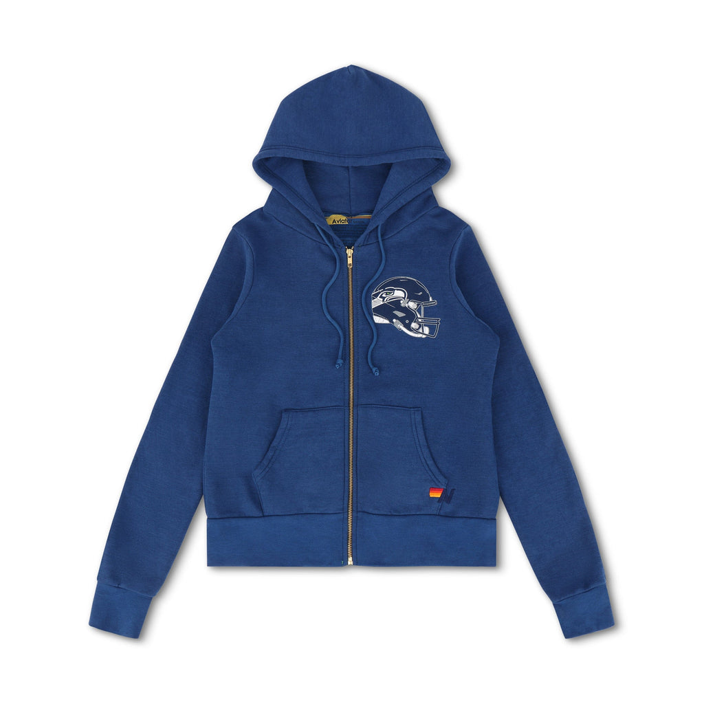 SEATTLE SEAHAWKS HELMET ZIP HOODIE - ROYAL