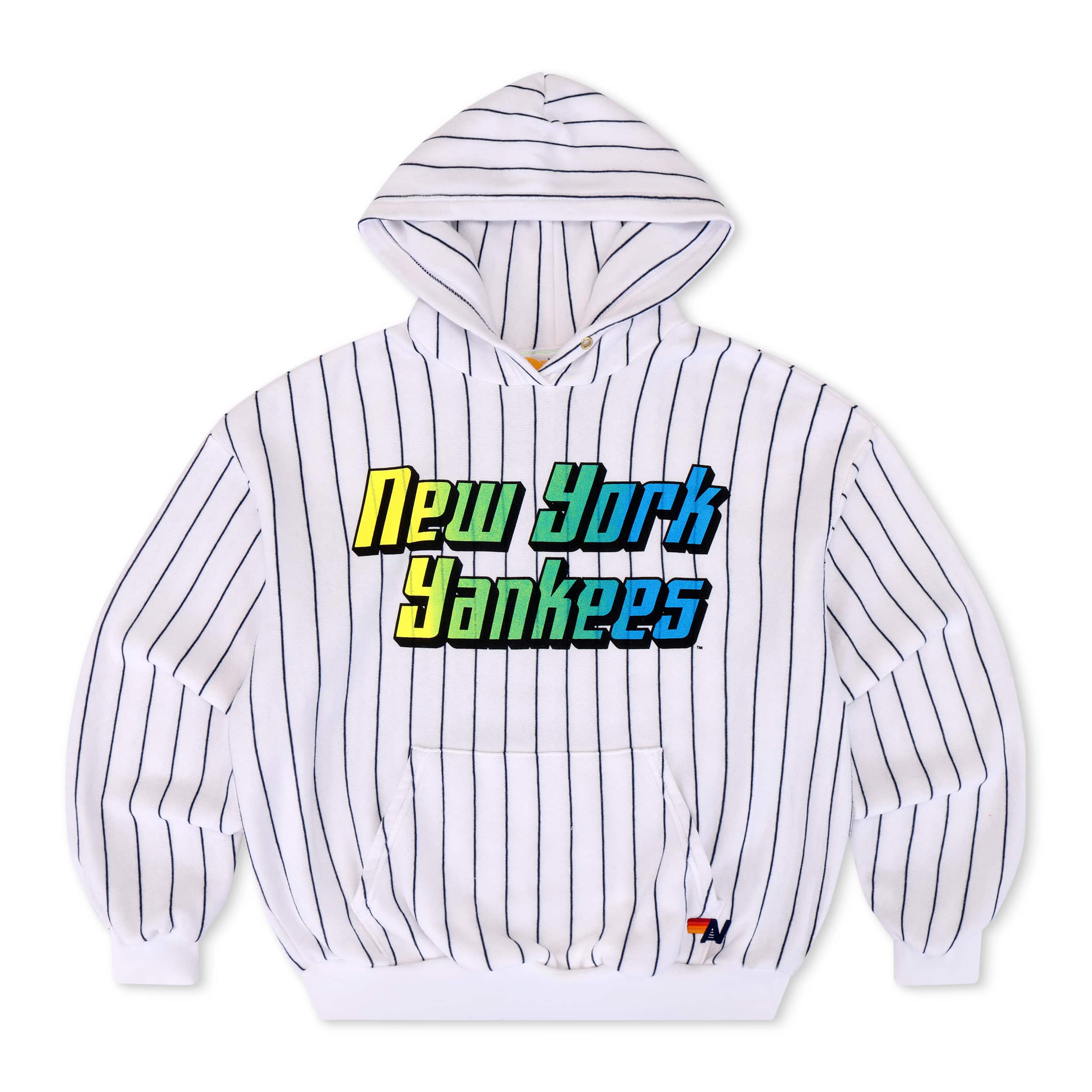 NEW YORK YANKEES PINSTRIPE 2026 RELAXED PULLOVER HOODIE - WHITE // NAVY
