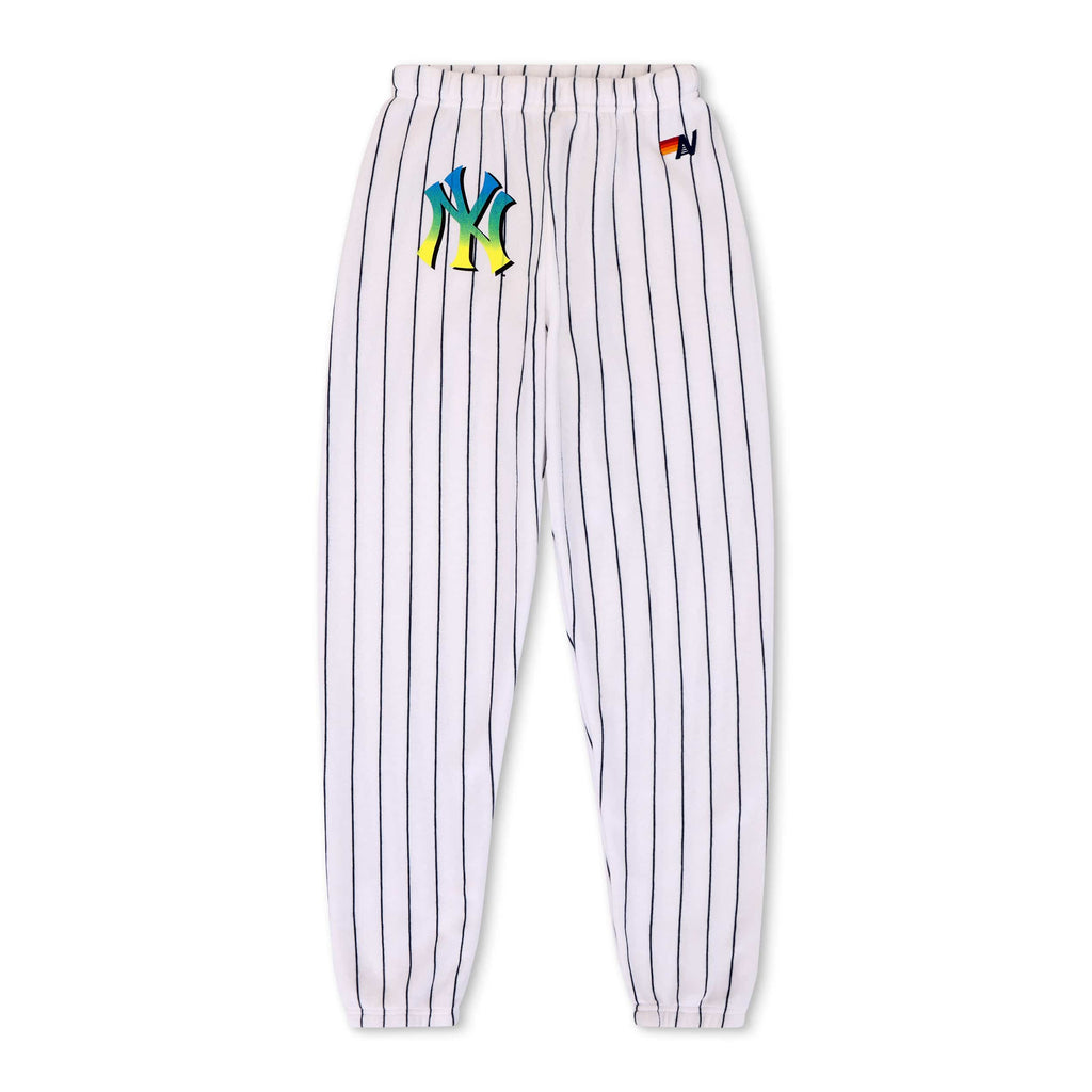 NEW YORK YANKEES PINSTRIPE 2026 SWEATPANTS - WHITE // NAVY