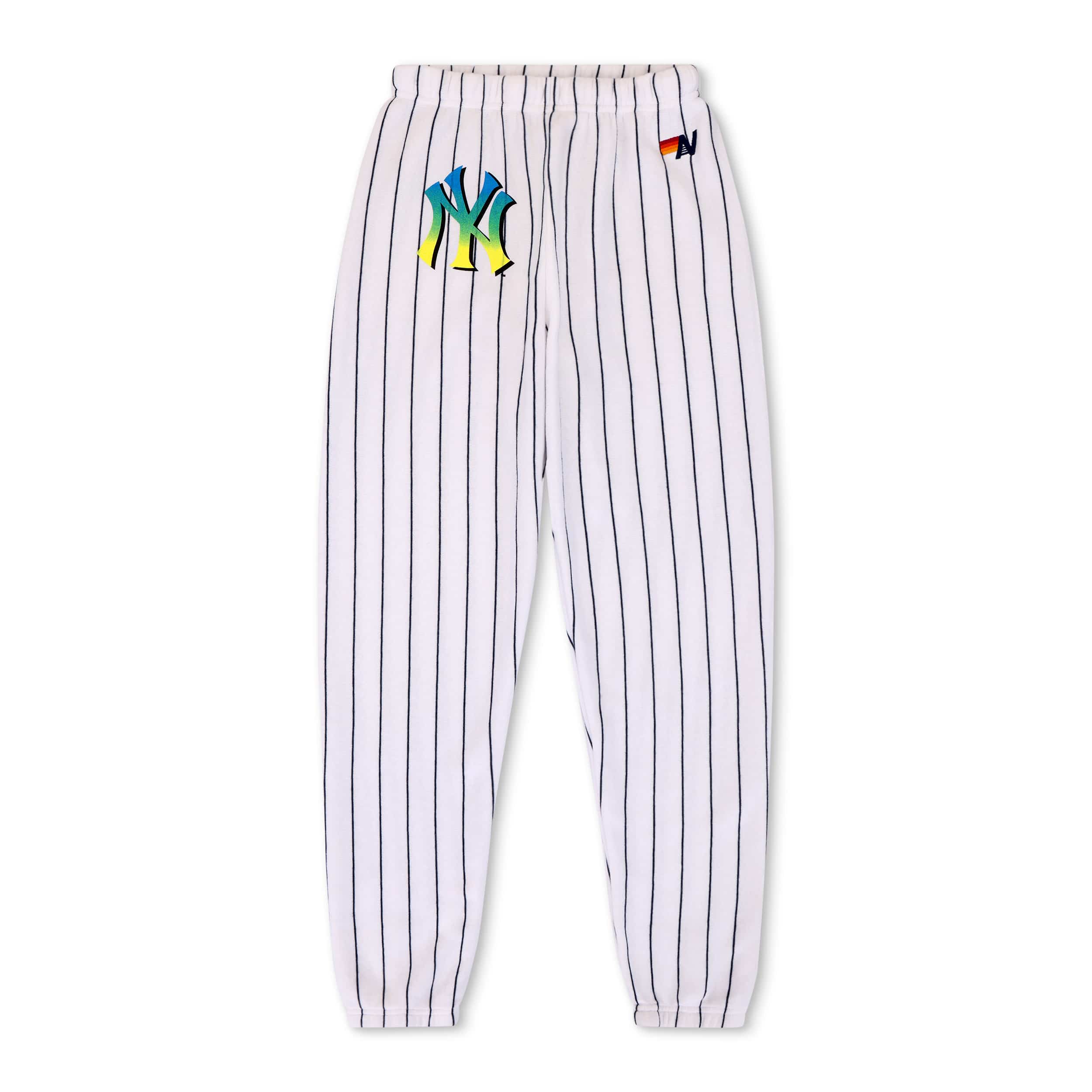 NEW YORK YANKEES PINSTRIPE 2026 SWEATPANTS - WHITE // NAVY