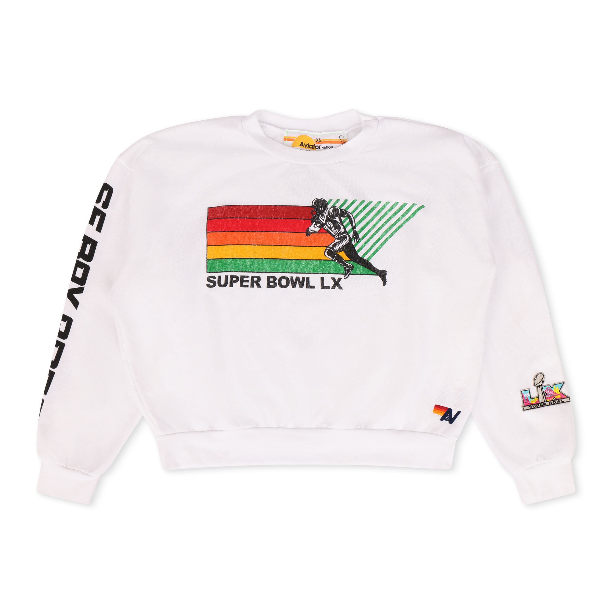 SUPER BOWL 2026 RELAXED CREW SWEATSHIRT - WHITE