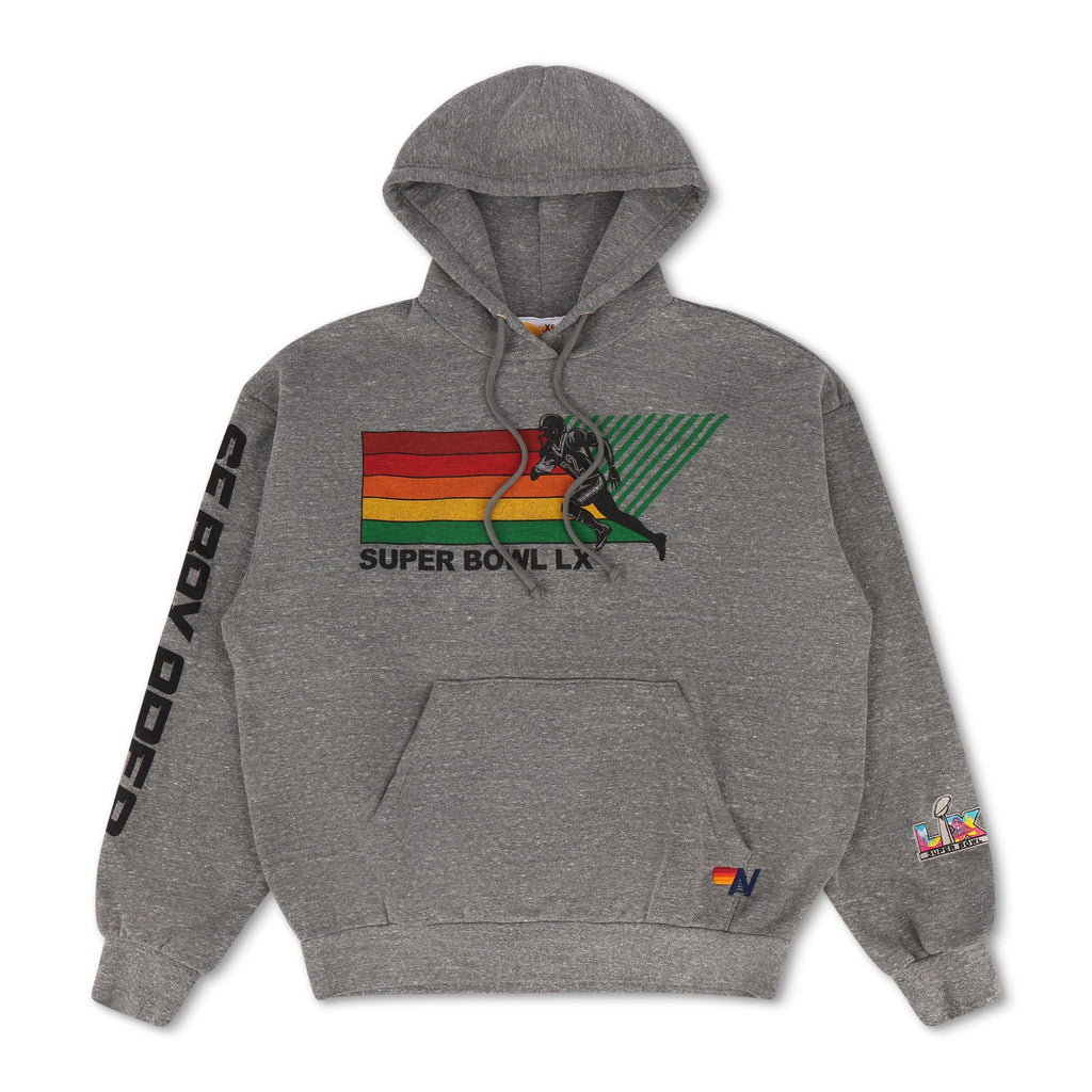 SUPER BOWL 2026 RELAXED PULLOVER HOODIE - HEATHER GREY