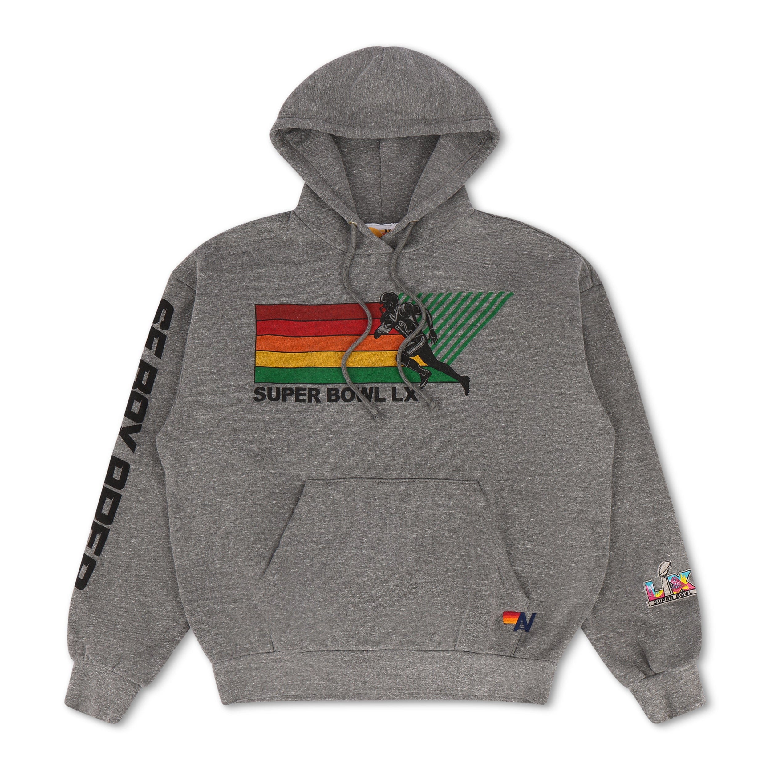 SUPER BOWL 2026 RELAXED PULLOVER HOODIE - HEATHER GREY