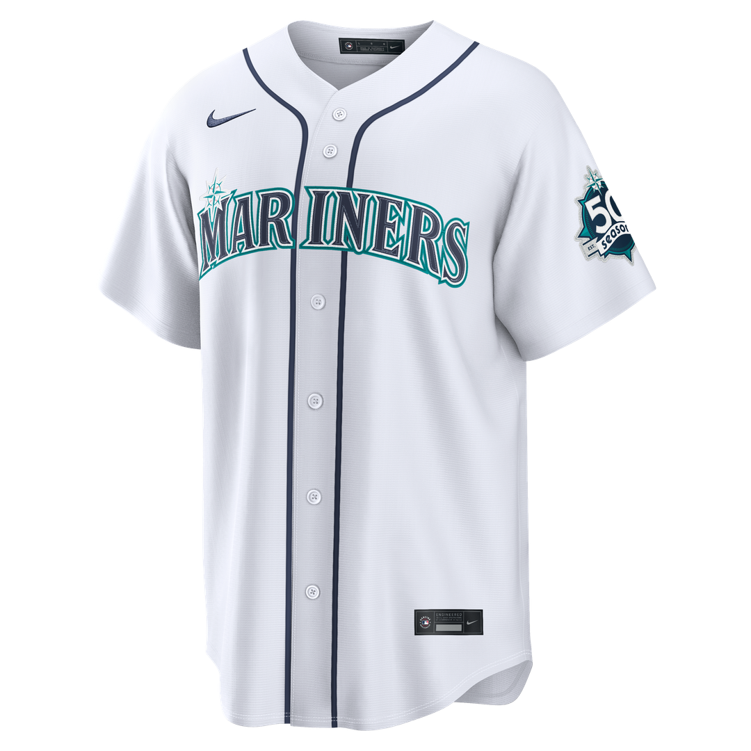 Seattle Mariners Cal Raleigh Nike Home Stadium 50th Season Patch Jersey - White