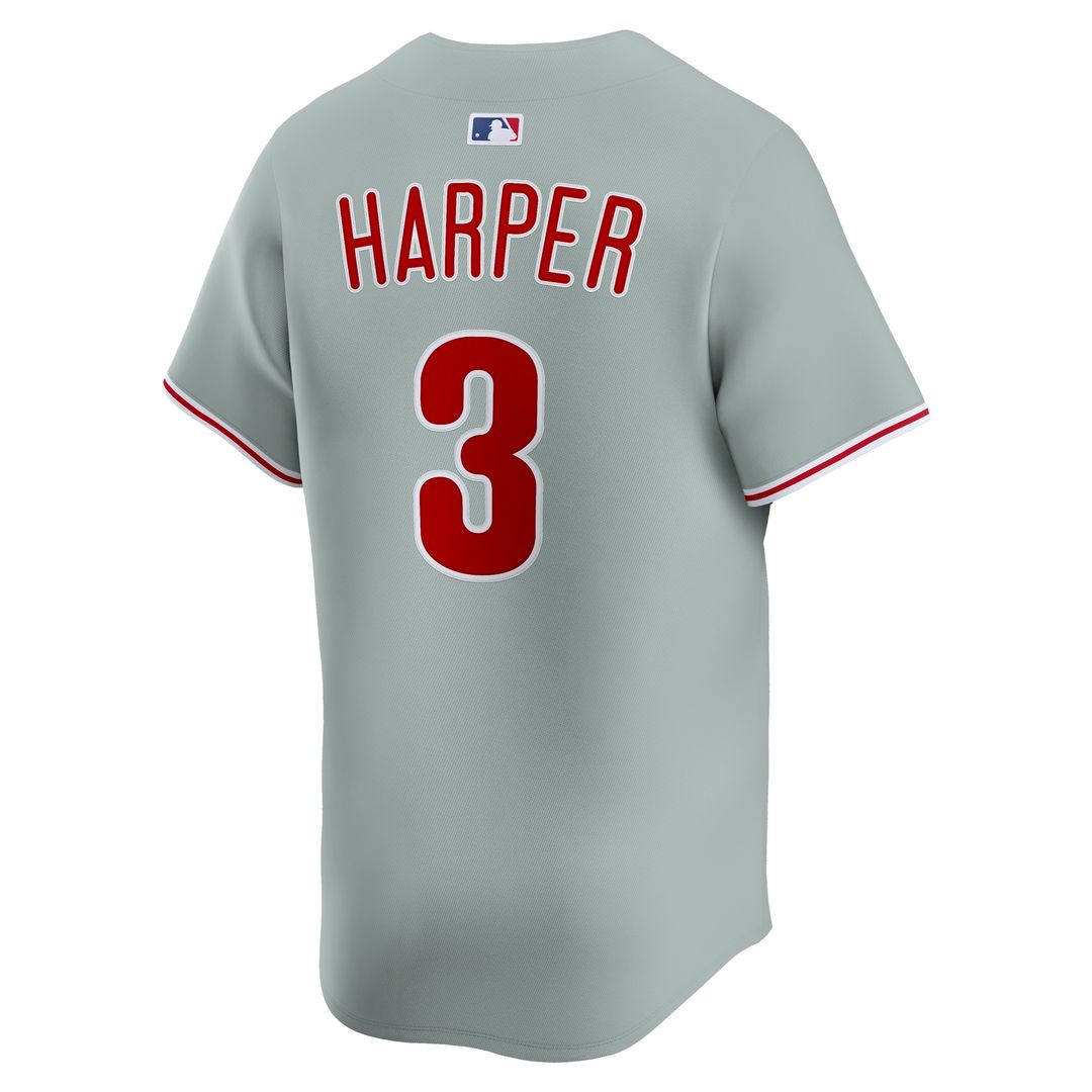 Philadelphia Phillies Bryce Harper Nike Road Limited Jersey - Gray