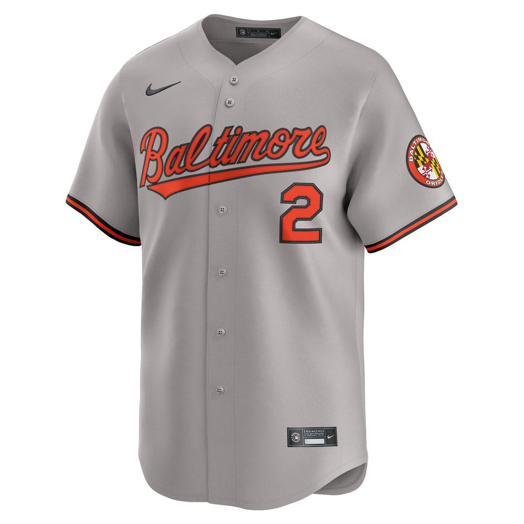 Baltimore Orioles Gunnar Henderson Nike Road Limited Jersey - Gray