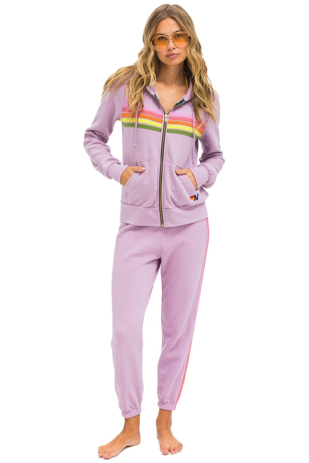 5 STRIPE SWEATPANTS - MAUVE // PINK // GREEN