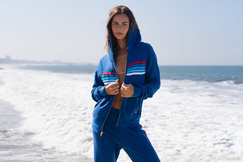 WOMEN'S 5 STRIPE AMERICA SWEATPANTS - ROYAL // USA