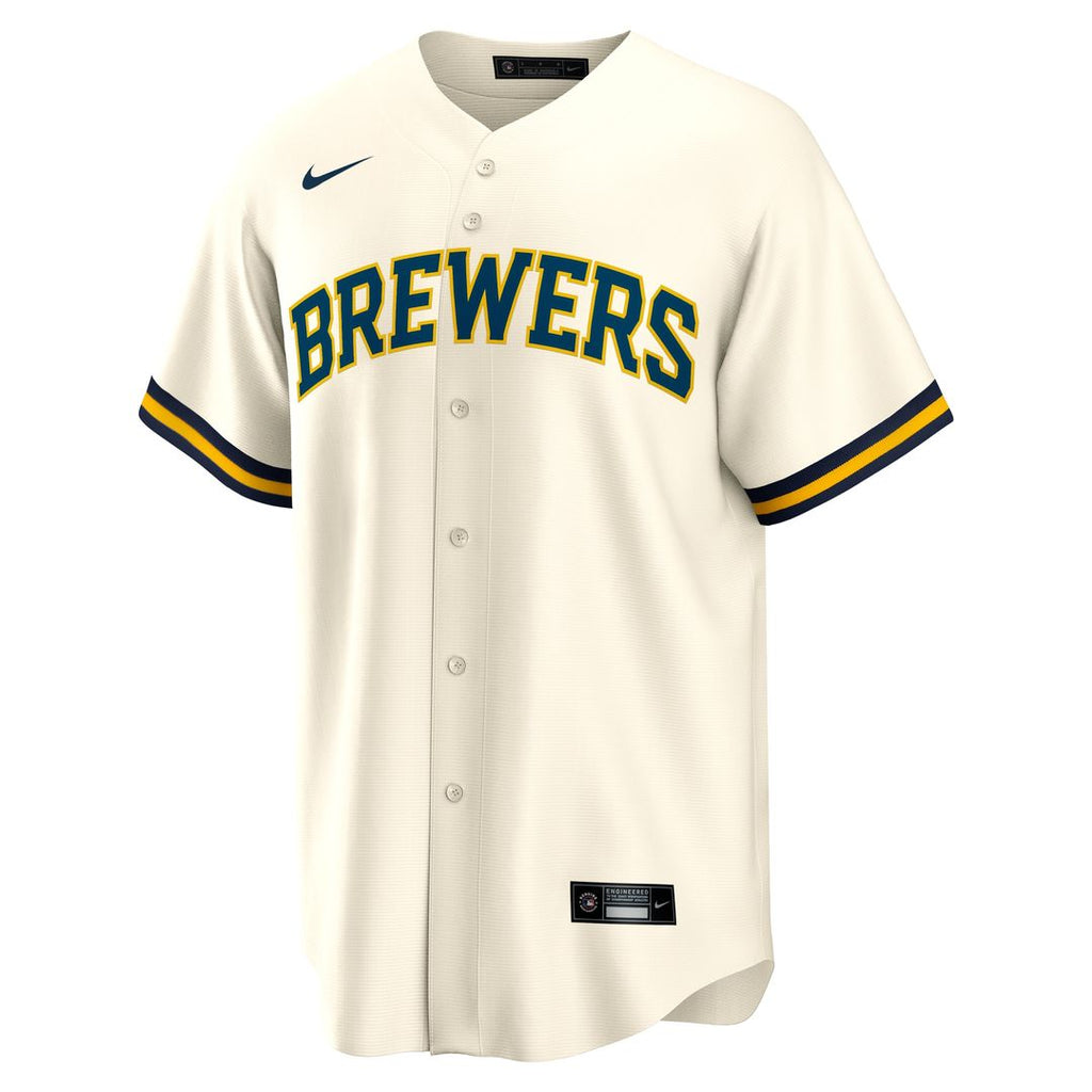 Milwaukee Brewers Jackson Chourio Nike Home Replica Jersey - Cream