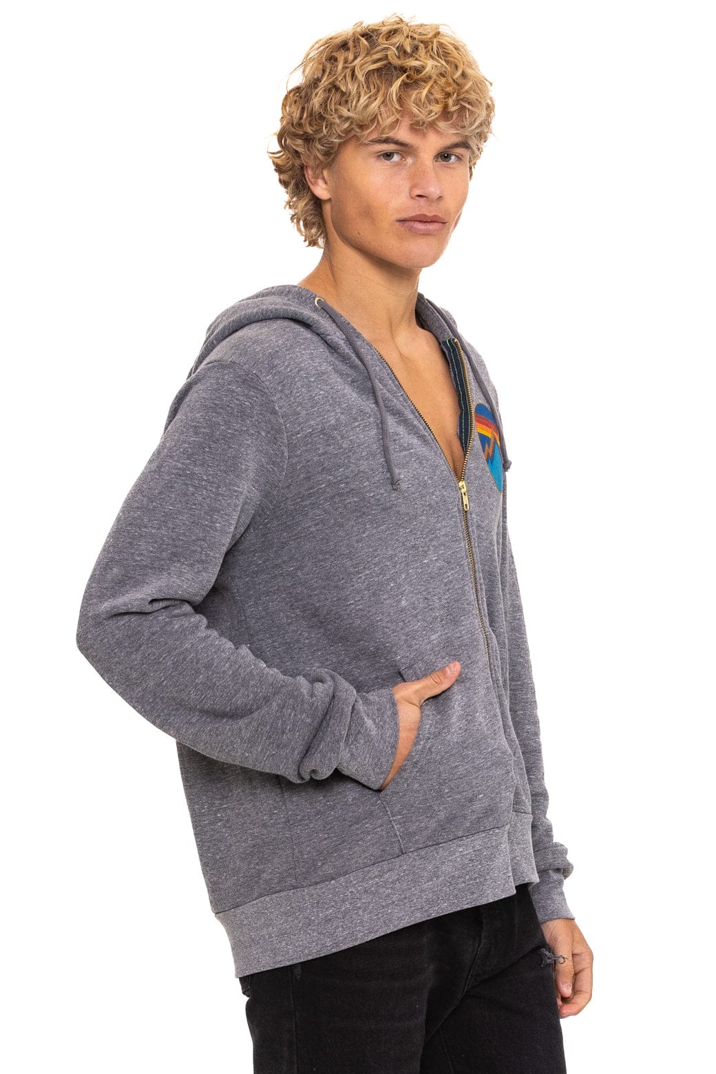 ALL SEASONS CIRCLE ZIP HOODIE - HEATHER GREY