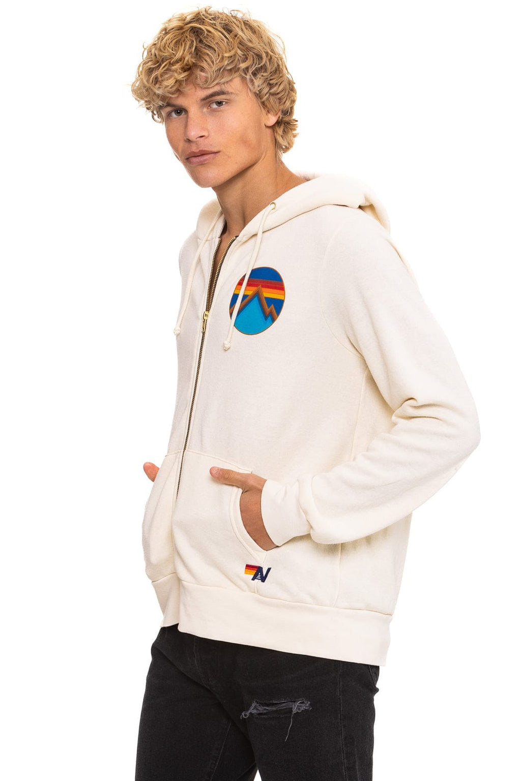 ALL SEASONS CIRCLE ZIP HOODIE - VINTAGE WHITE