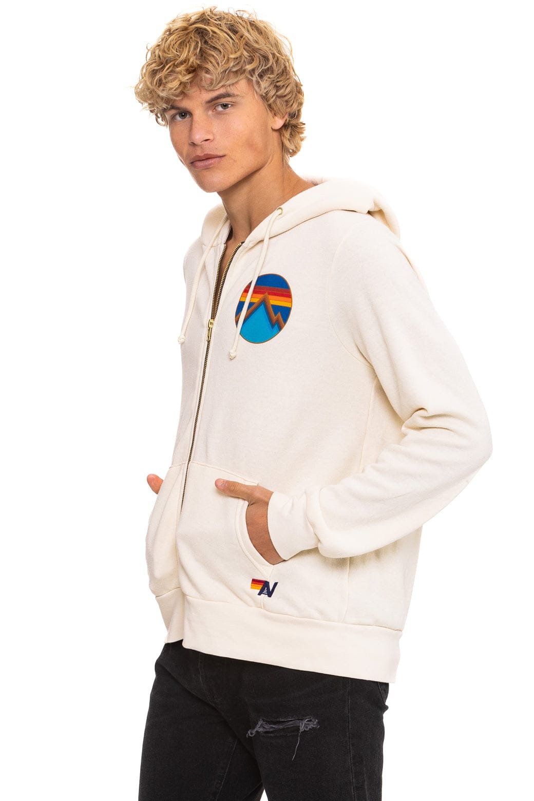 ALL SEASONS CIRCLE ZIP HOODIE - VINTAGE WHITE
