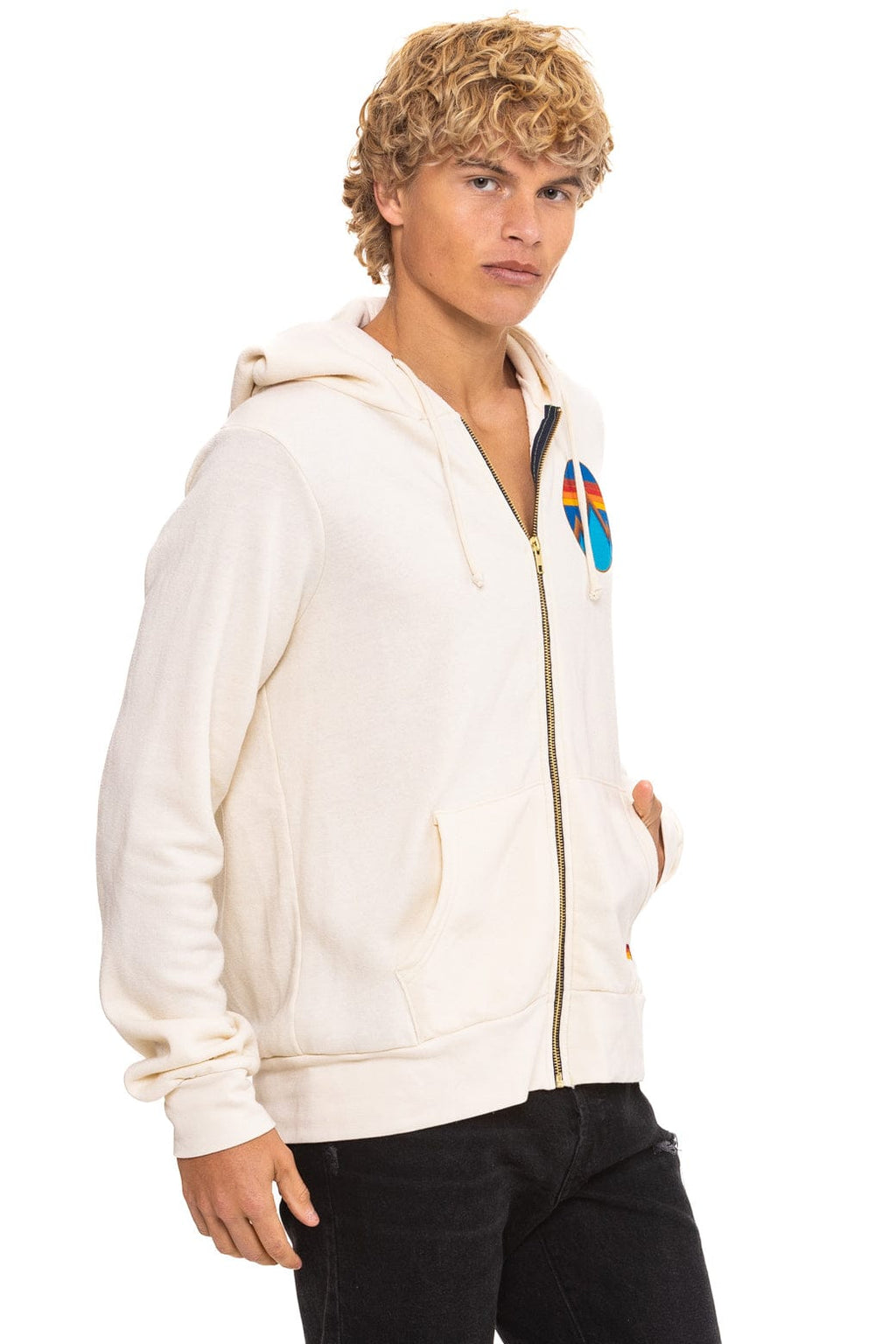 ALL SEASONS CIRCLE ZIP HOODIE - VINTAGE WHITE