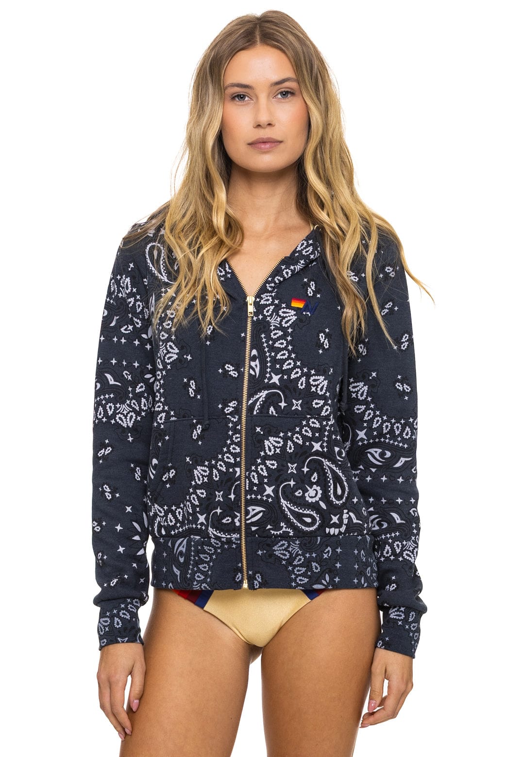 BANDANA ZIP HOODIE - CHARCOAL