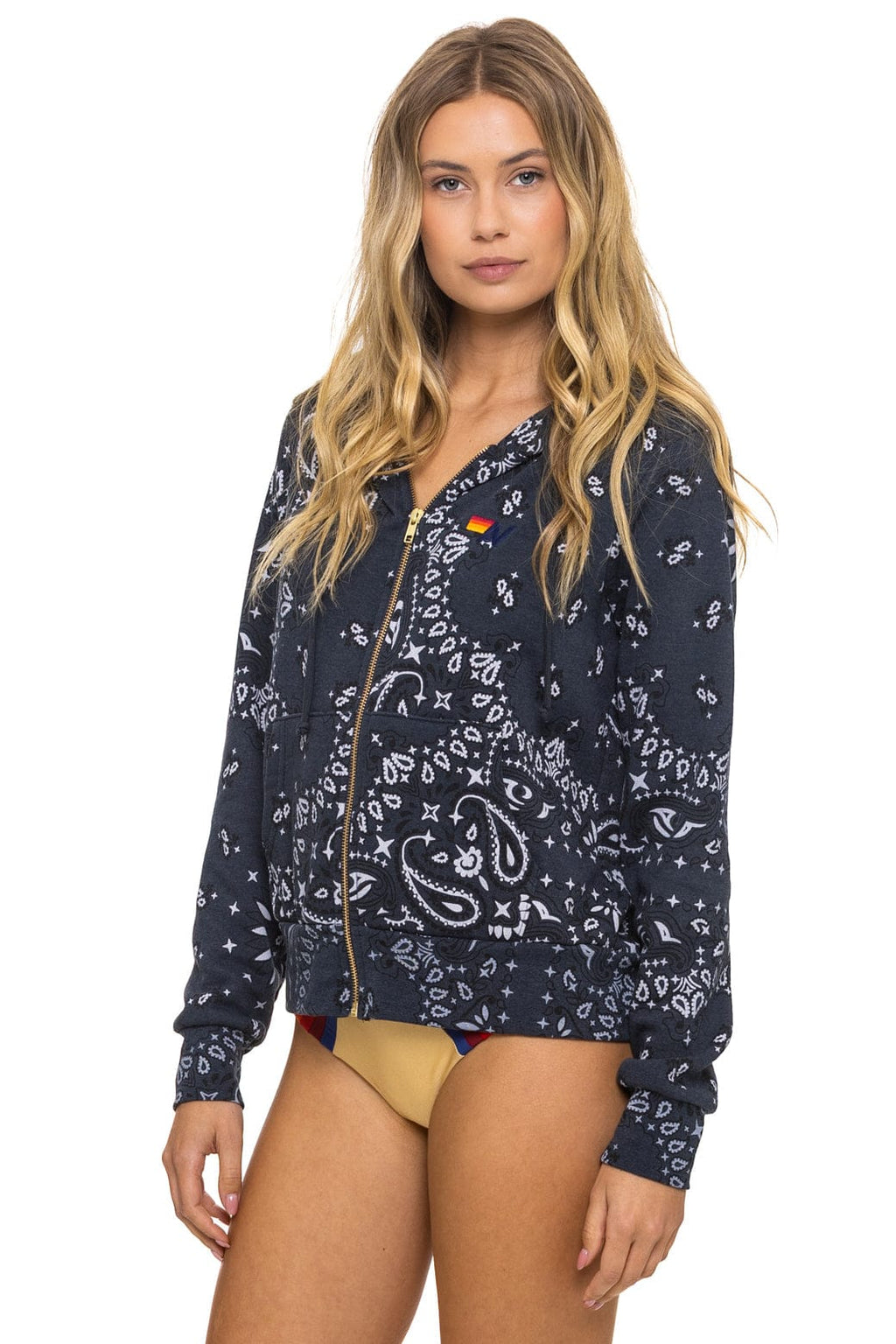 BANDANA ZIP HOODIE - CHARCOAL
