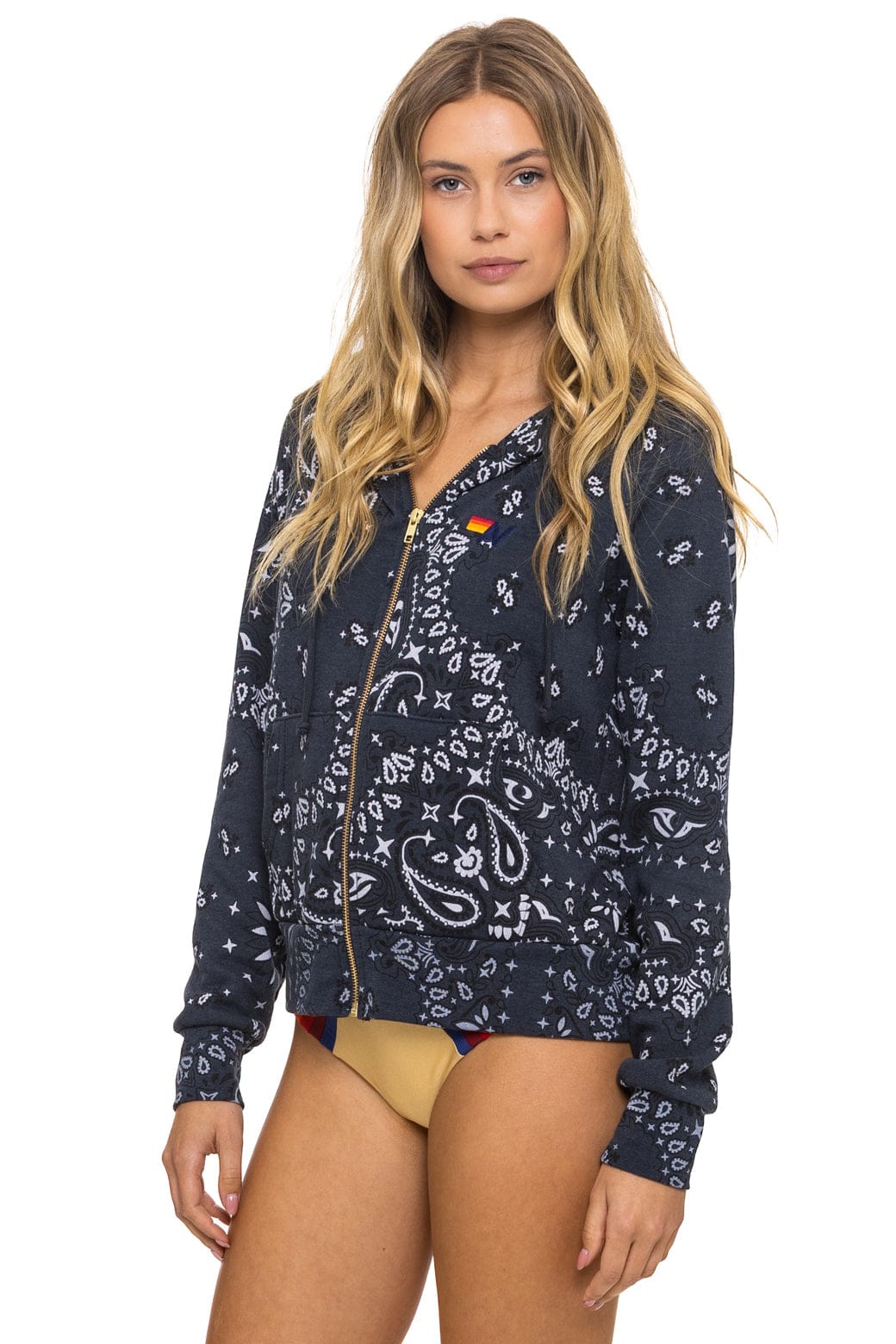 BANDANA ZIP HOODIE - CHARCOAL