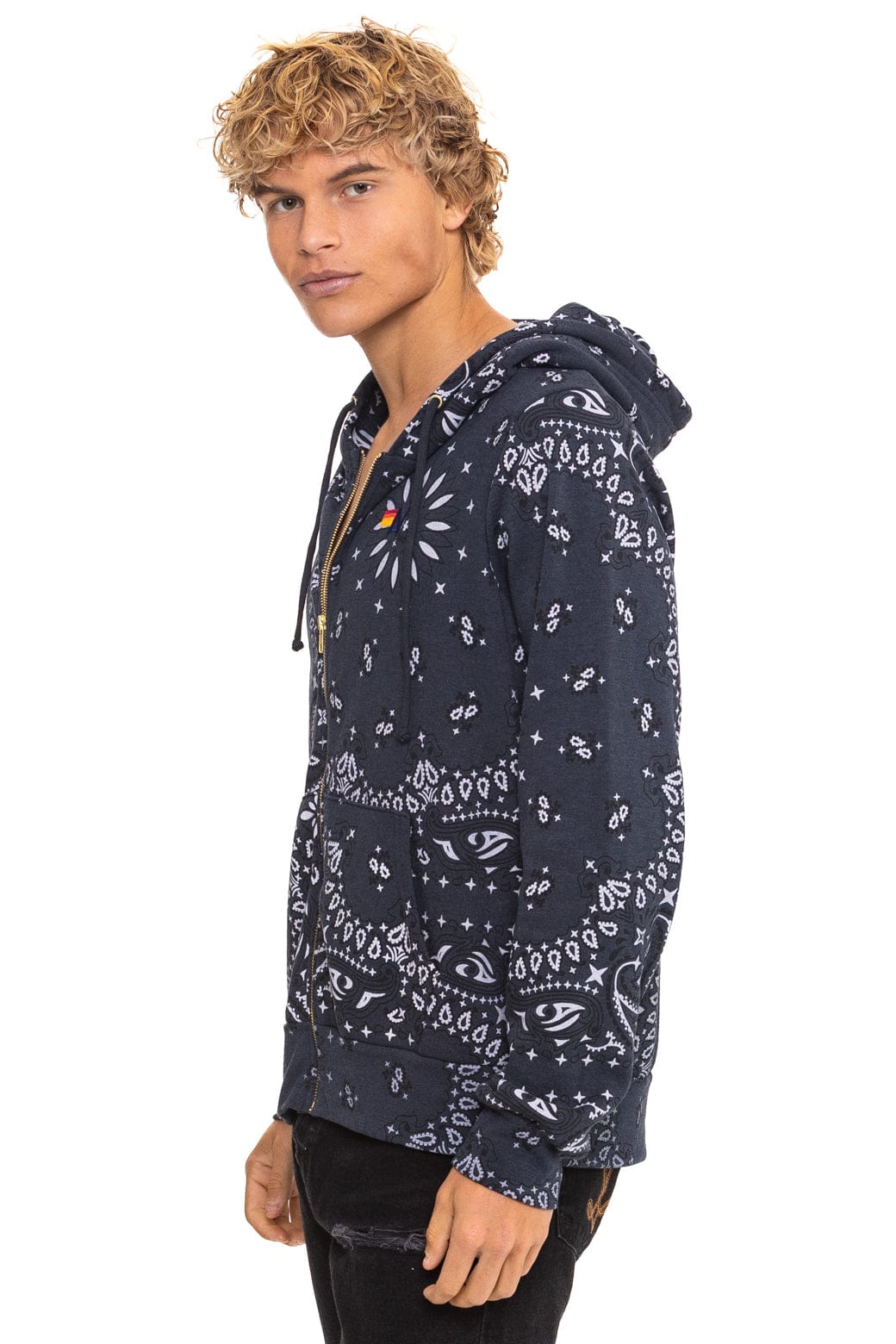 BANDANA ZIP HOODIE - CHARCOAL
