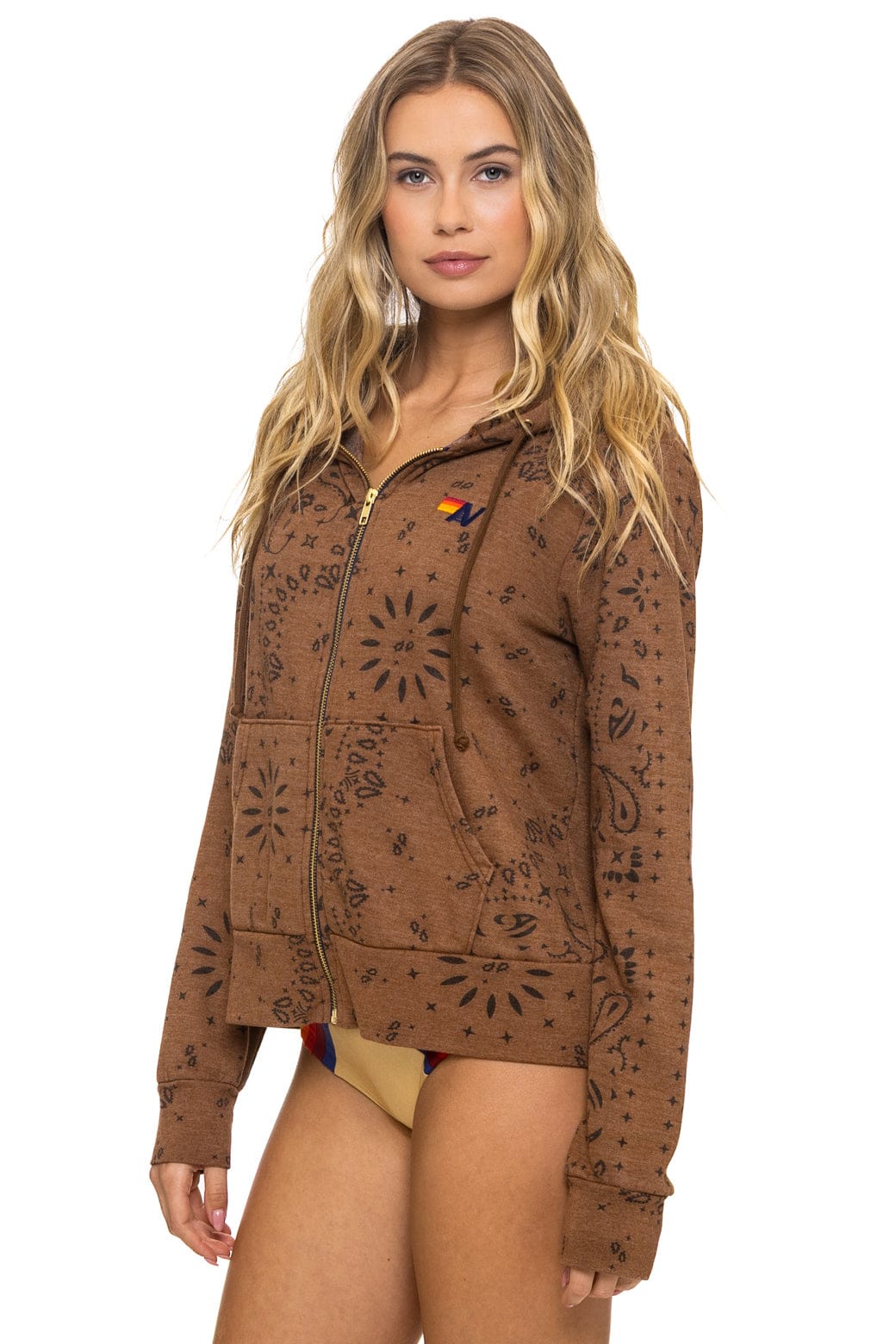 BANDANA ZIP HOODIE - CINNAMON
