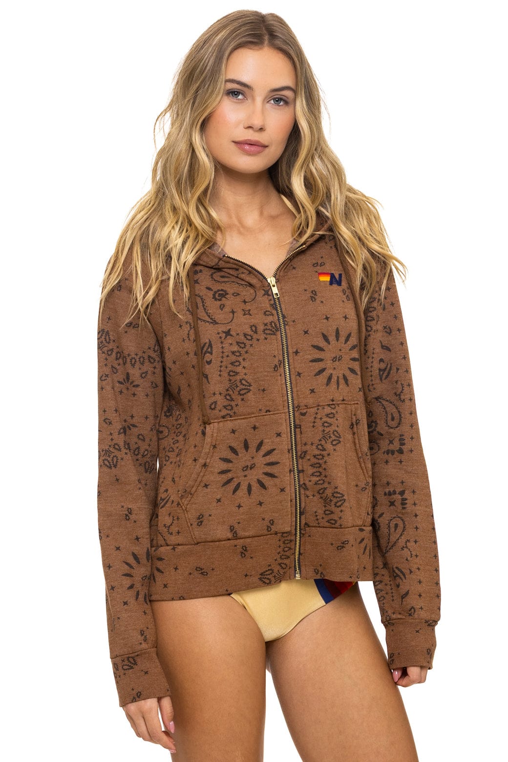 BANDANA ZIP HOODIE - CINNAMON