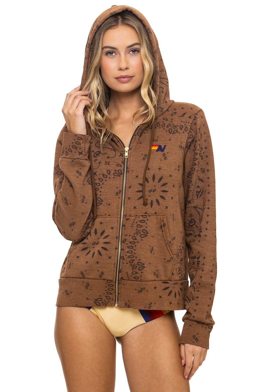 BANDANA ZIP HOODIE - CINNAMON