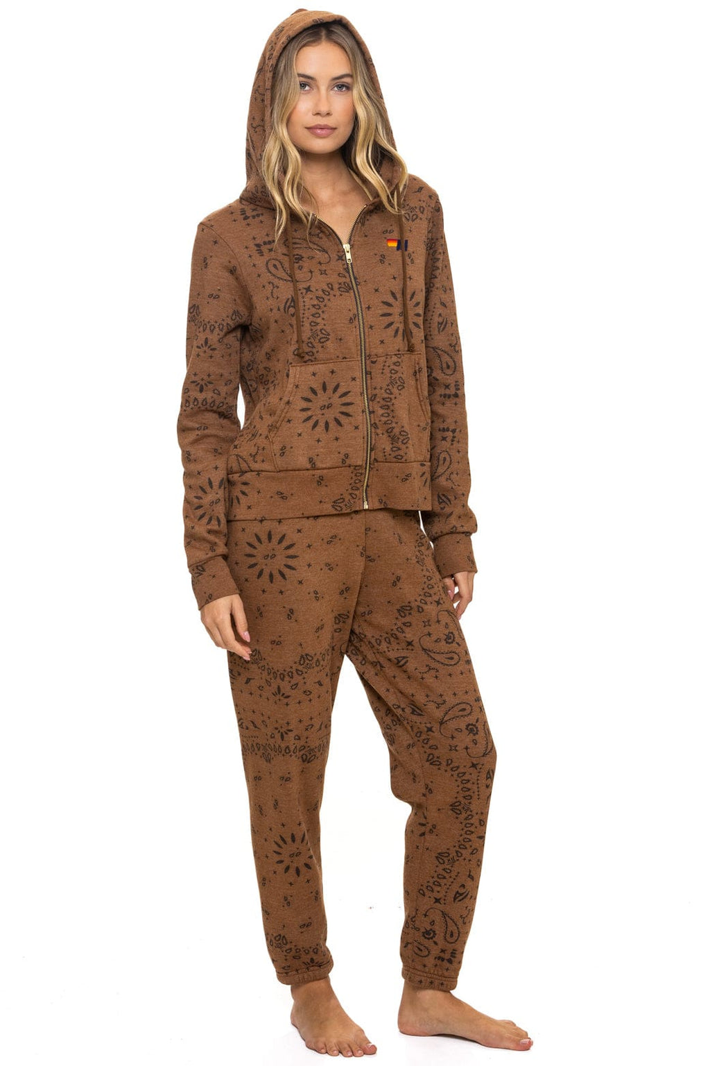 BANDANA ZIP HOODIE - CINNAMON