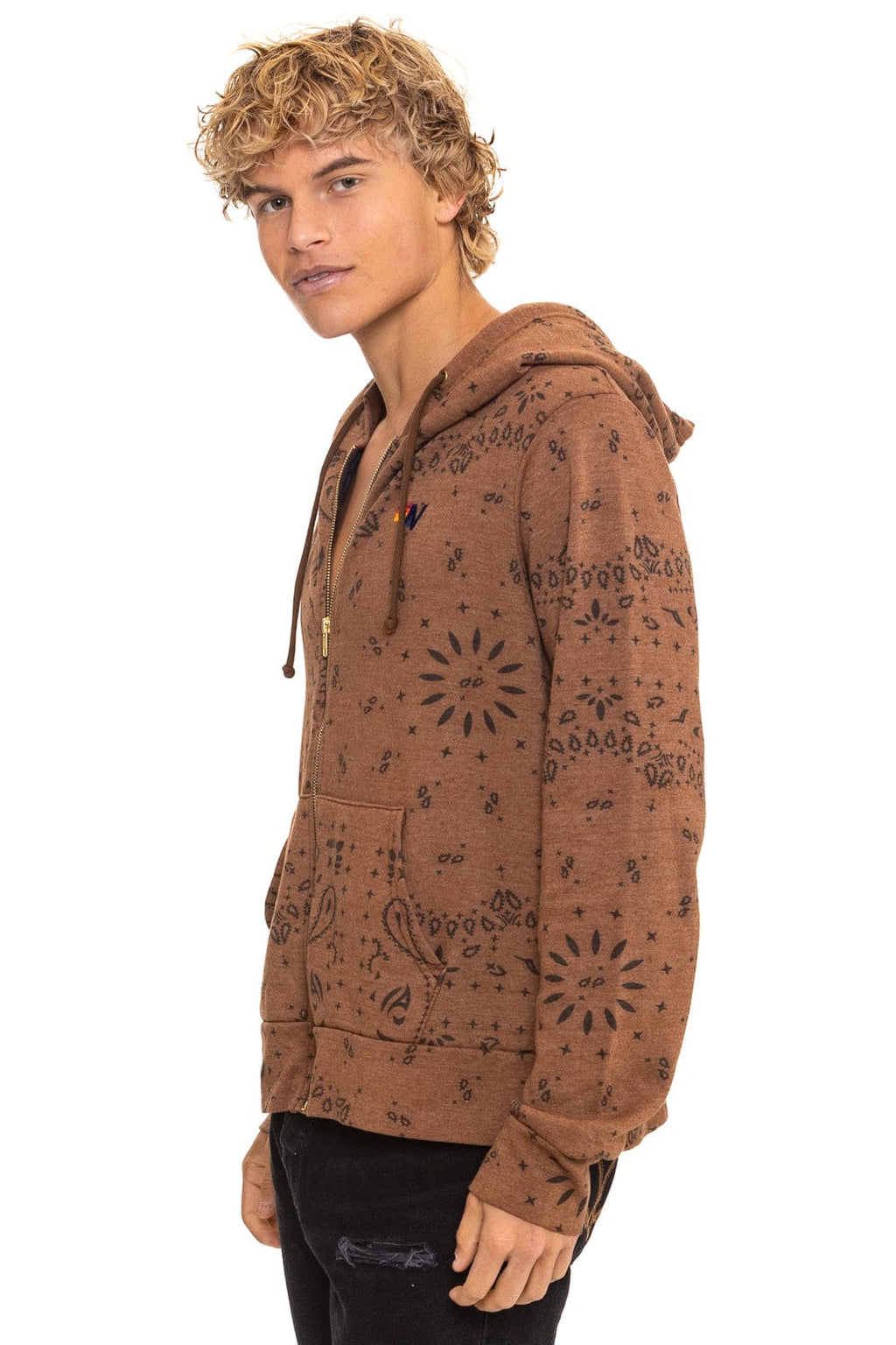 BANDANA ZIP HOODIE - CINNAMON