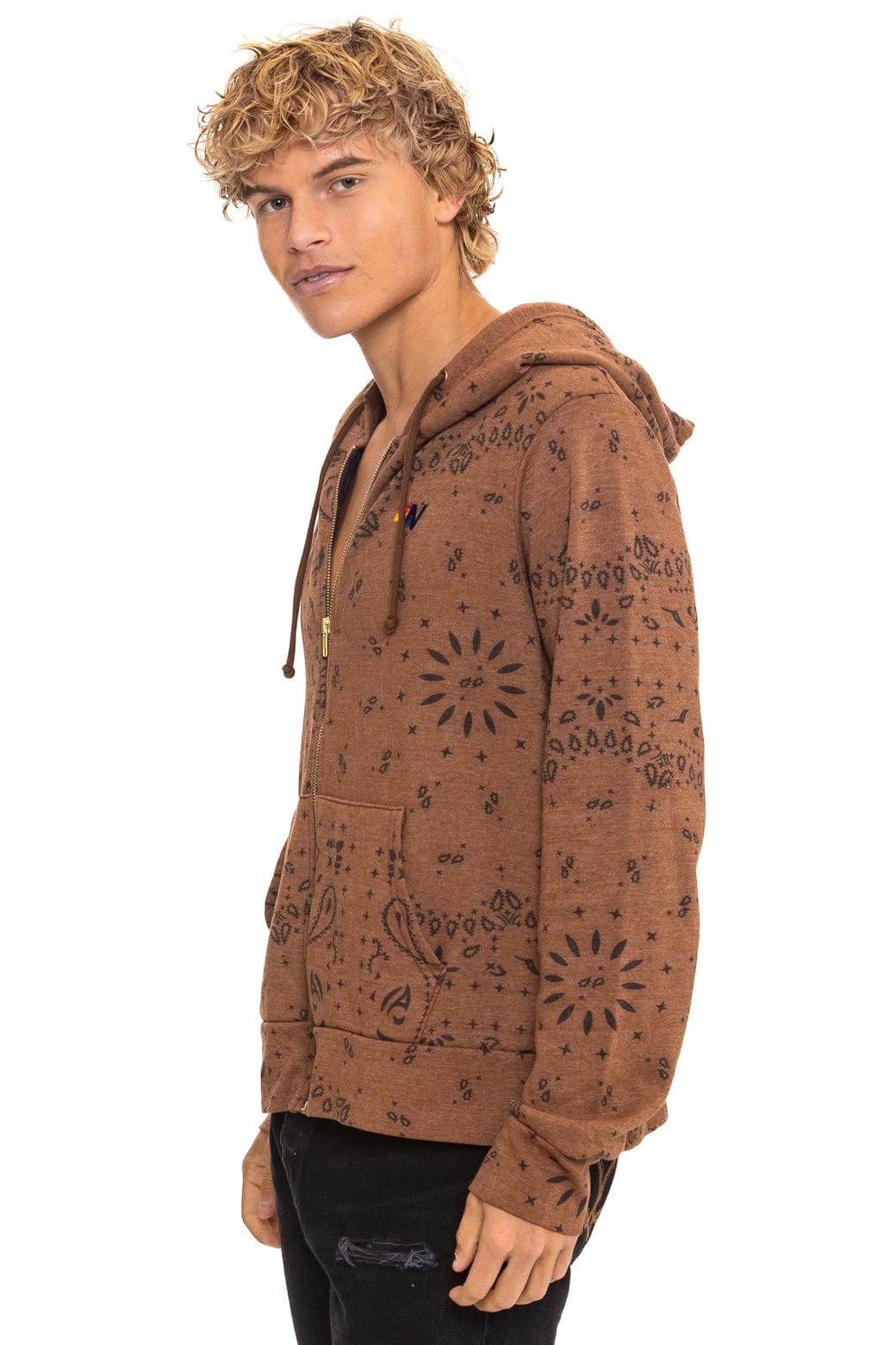 BANDANA ZIP HOODIE - CINNAMON