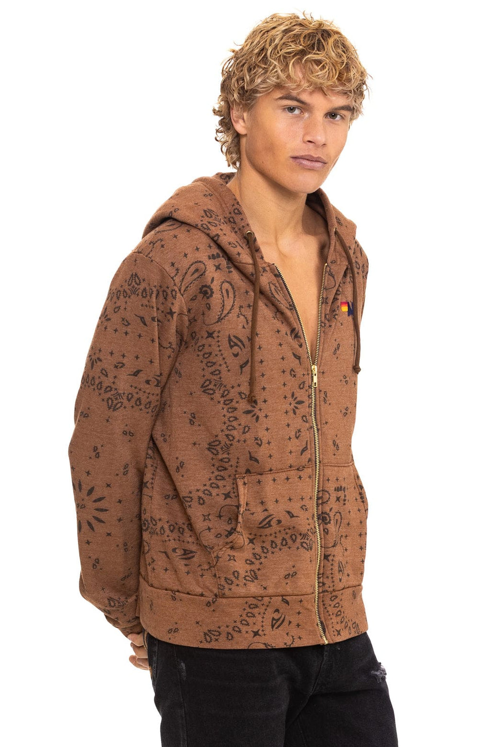 BANDANA ZIP HOODIE - CINNAMON