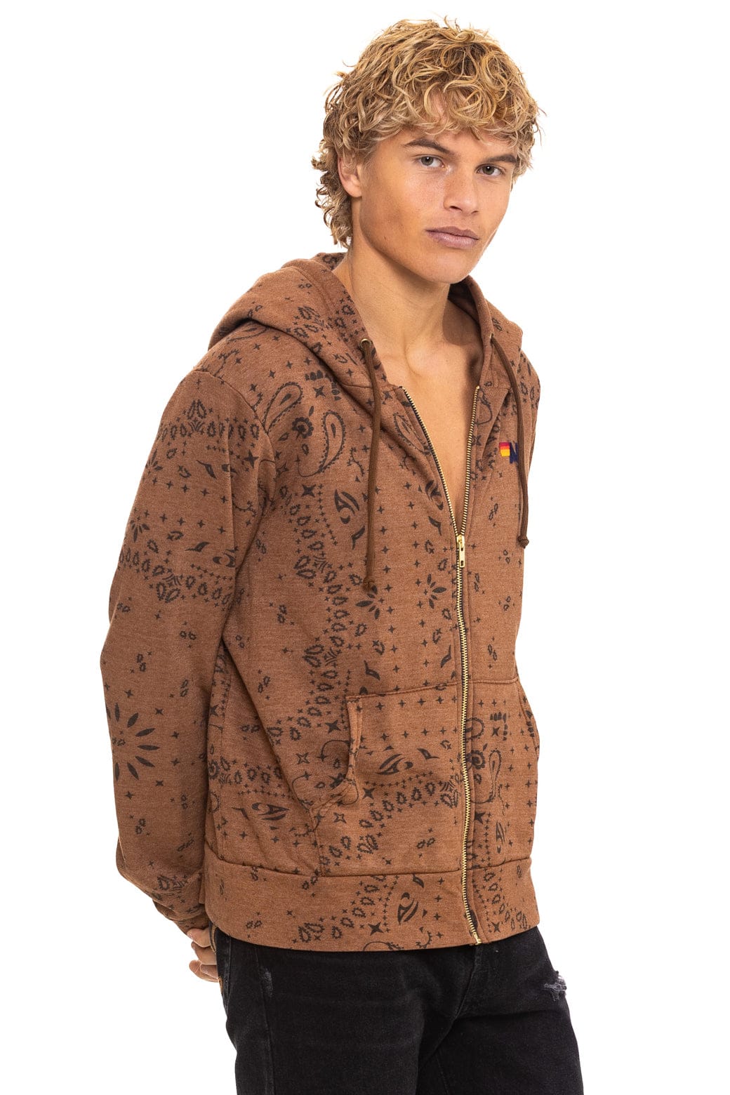 BANDANA ZIP HOODIE - CINNAMON