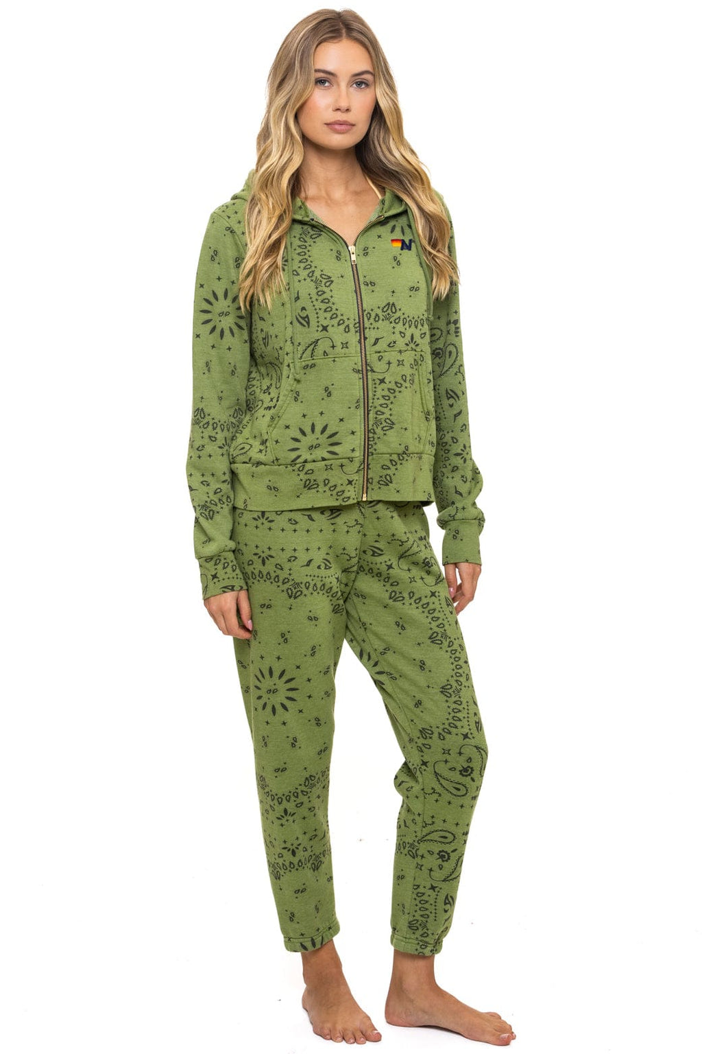 BANDANA ZIP HOODIE - JUNGLE GREEN