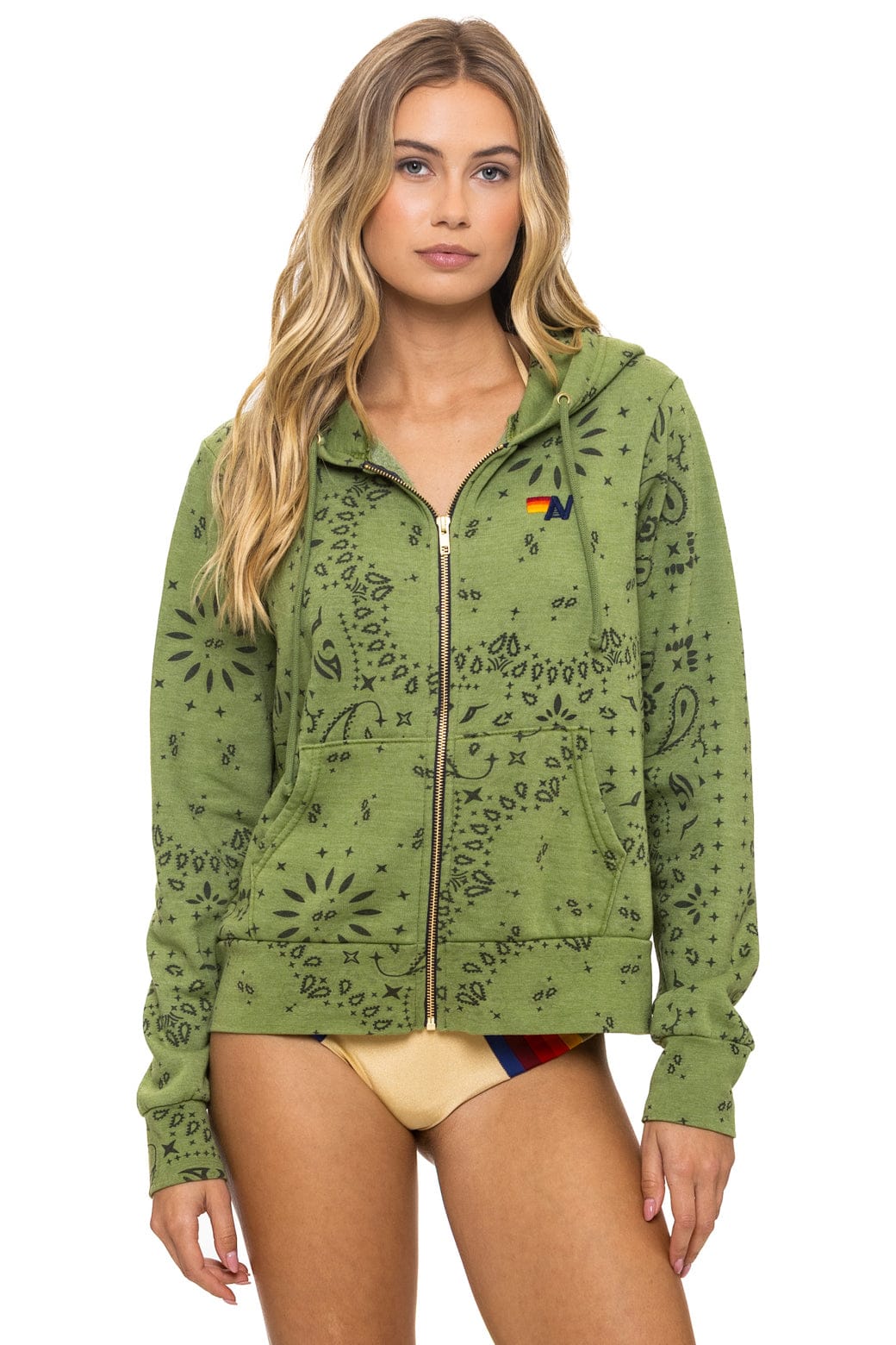 BANDANA ZIP HOODIE - JUNGLE GREEN