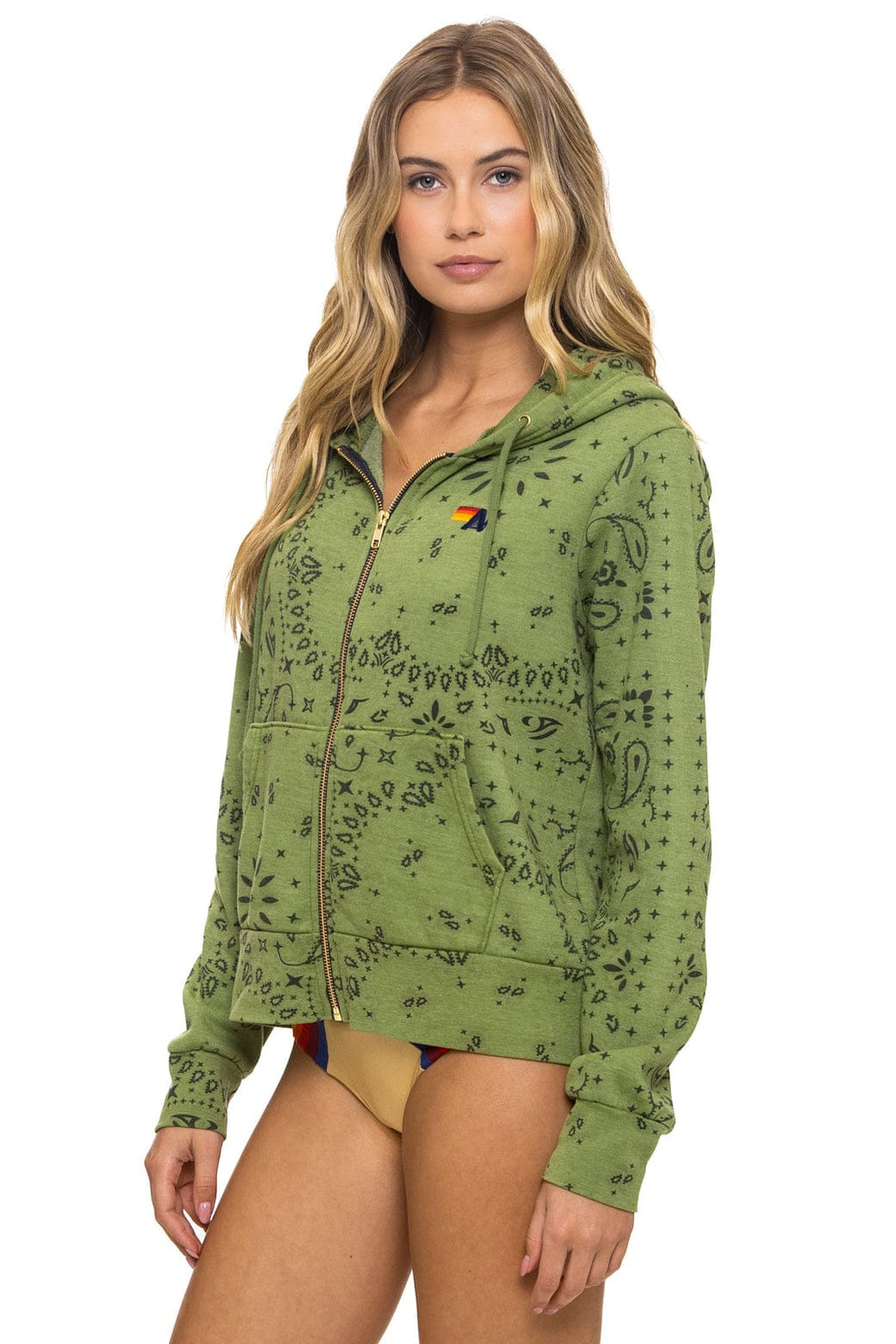 BANDANA ZIP HOODIE - JUNGLE GREEN
