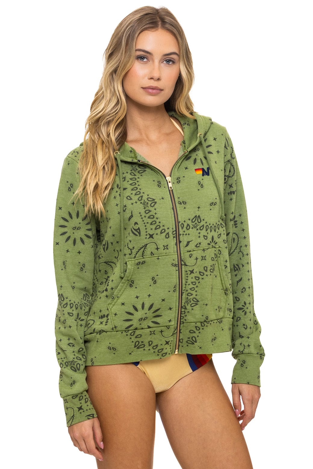 BANDANA ZIP HOODIE - JUNGLE GREEN