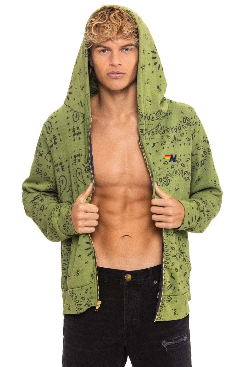 BANDANA ZIP HOODIE - JUNGLE GREEN