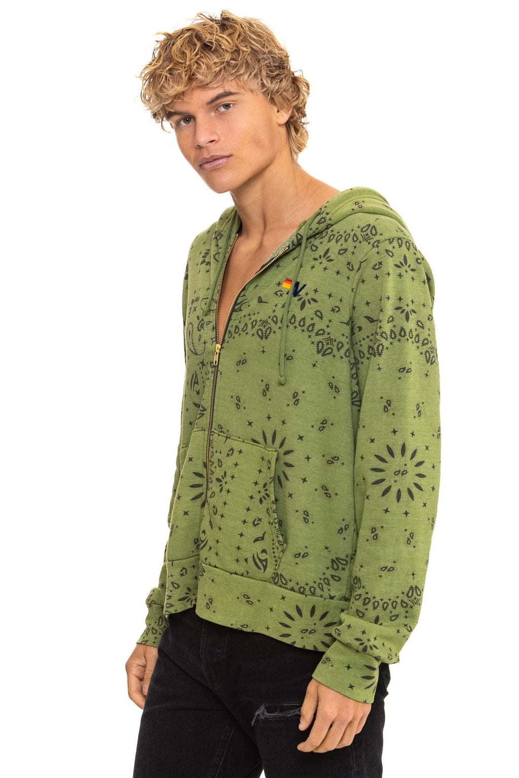 BANDANA ZIP HOODIE - JUNGLE GREEN