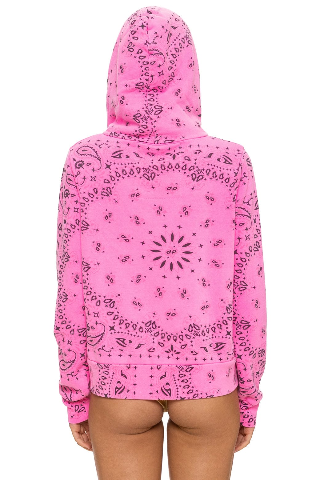 BANDANA ZIP HOODIE - NEON PINK