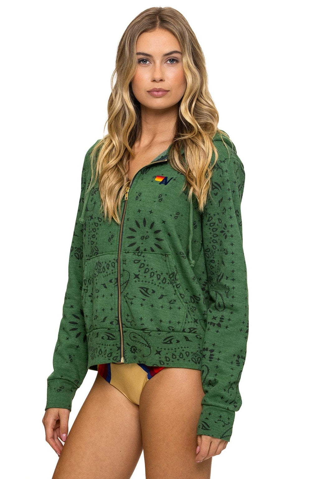 BANDANA ZIP HOODIE - PALM