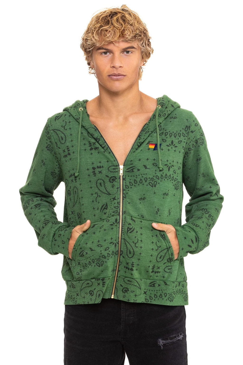 BANDANA ZIP HOODIE - PALM