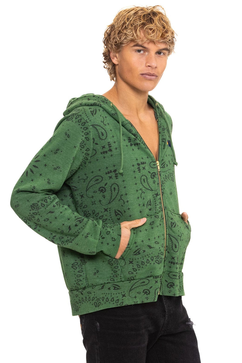 BANDANA ZIP HOODIE - PALM