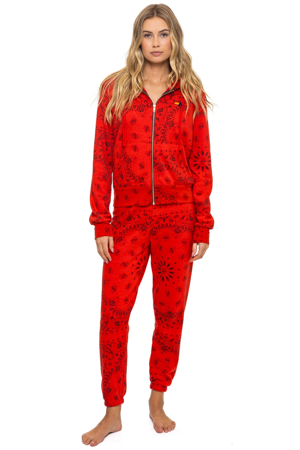 BANDANA ZIP HOODIE - RED