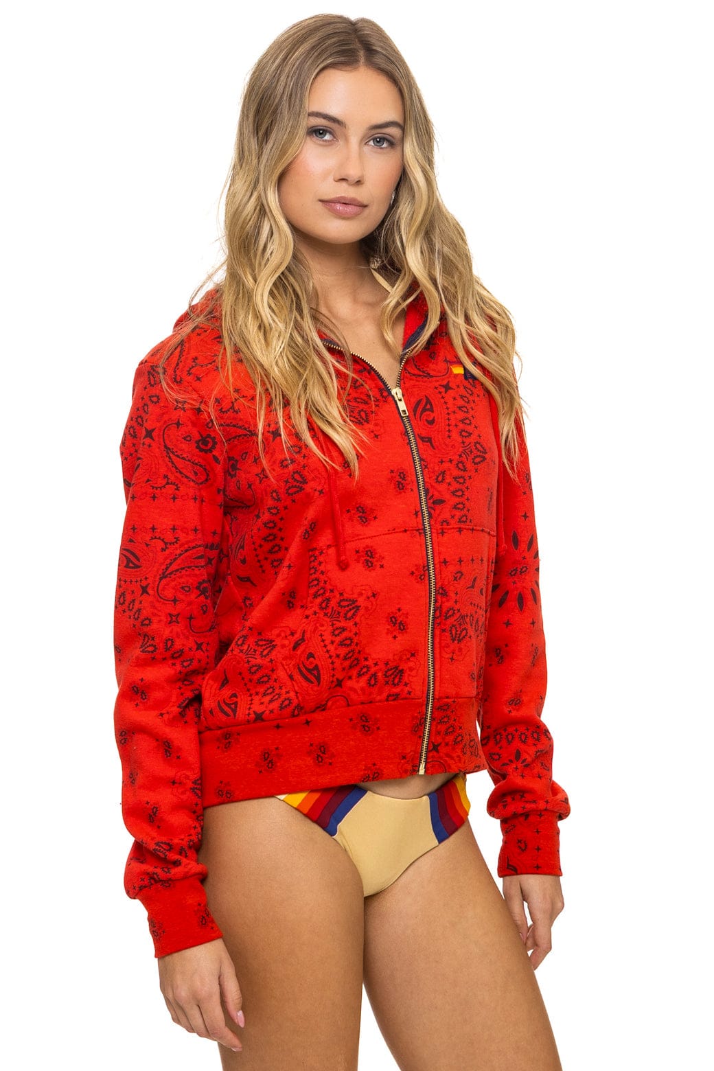BANDANA ZIP HOODIE - RED