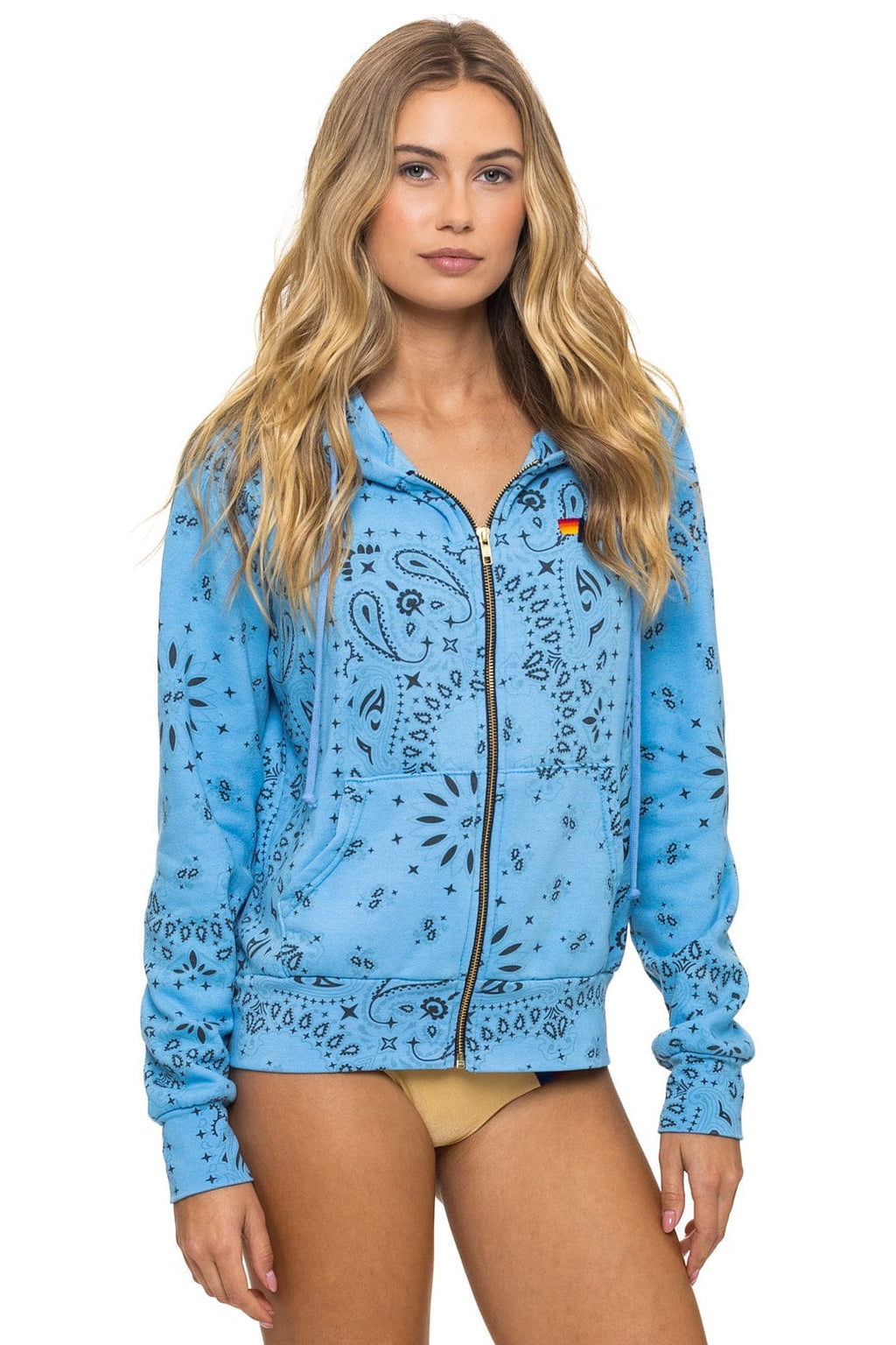 BANDANA ZIP HOODIE - SKY