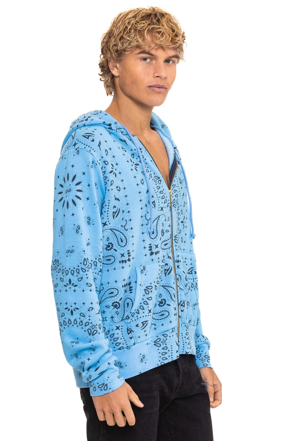 BANDANA ZIP HOODIE - SKY