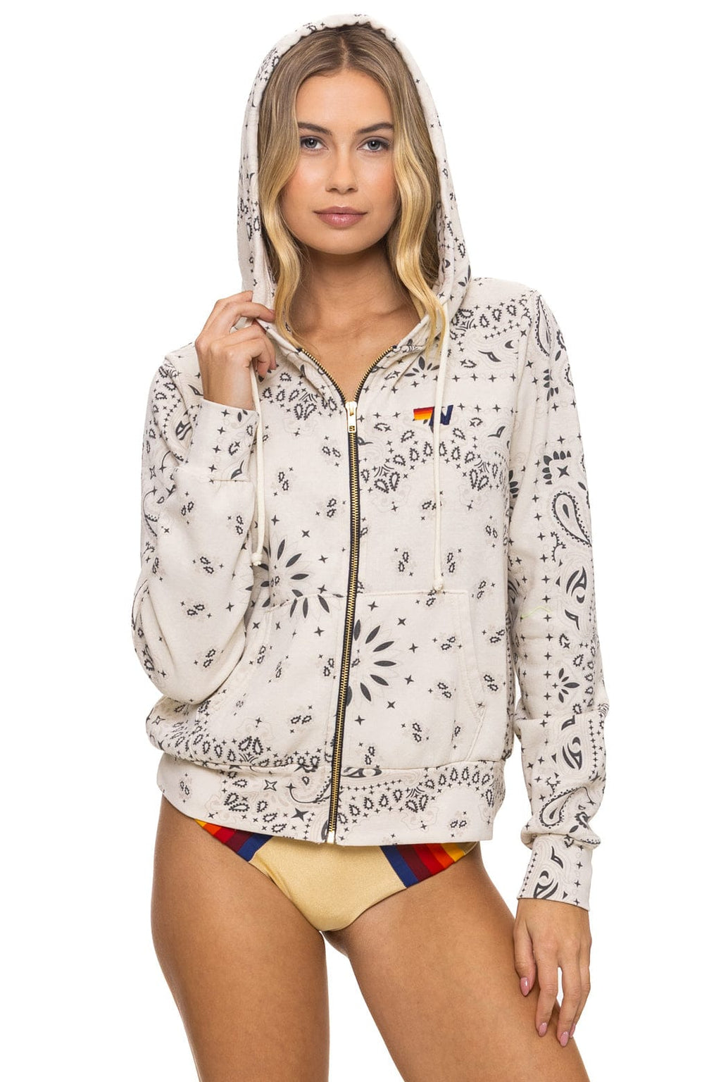 BANDANA  ZIP HOODIE - VINTAGE WHITE